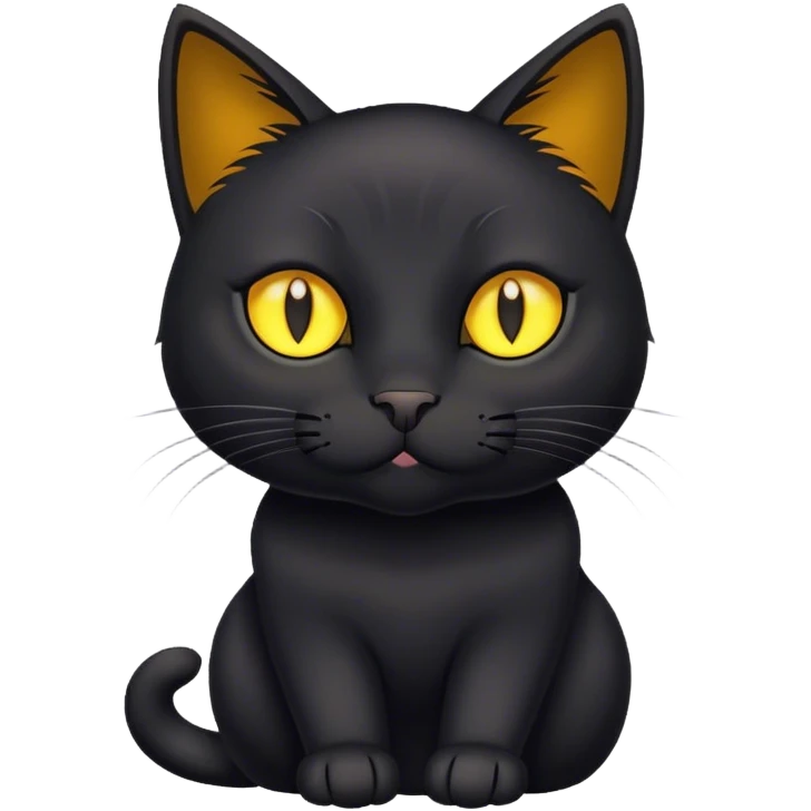 Black cat with yellow eyes emoji