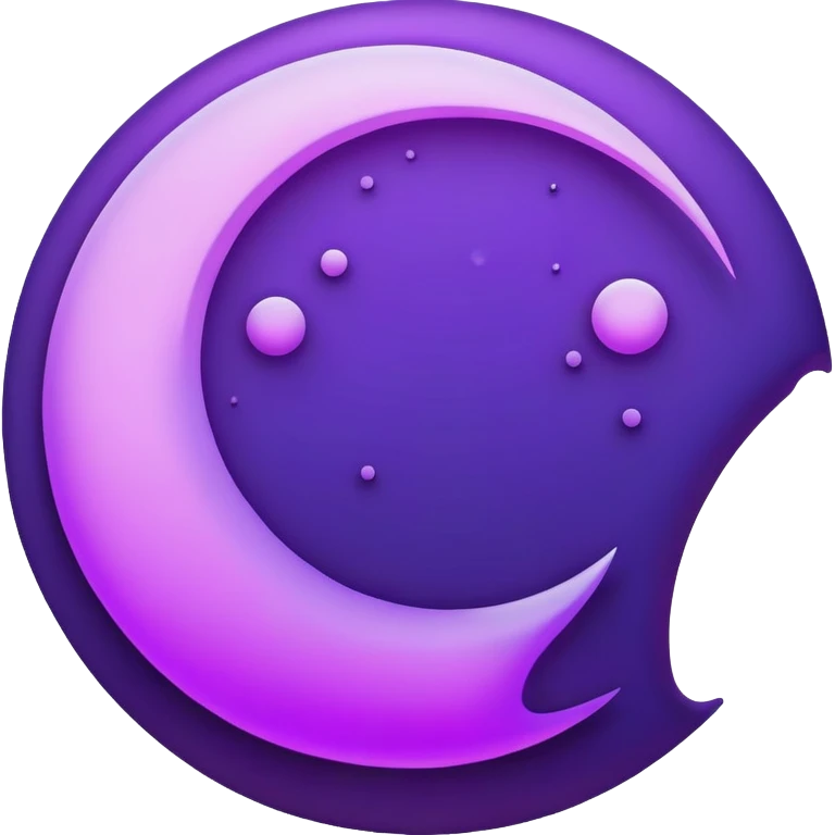neon violet outline moon emoji