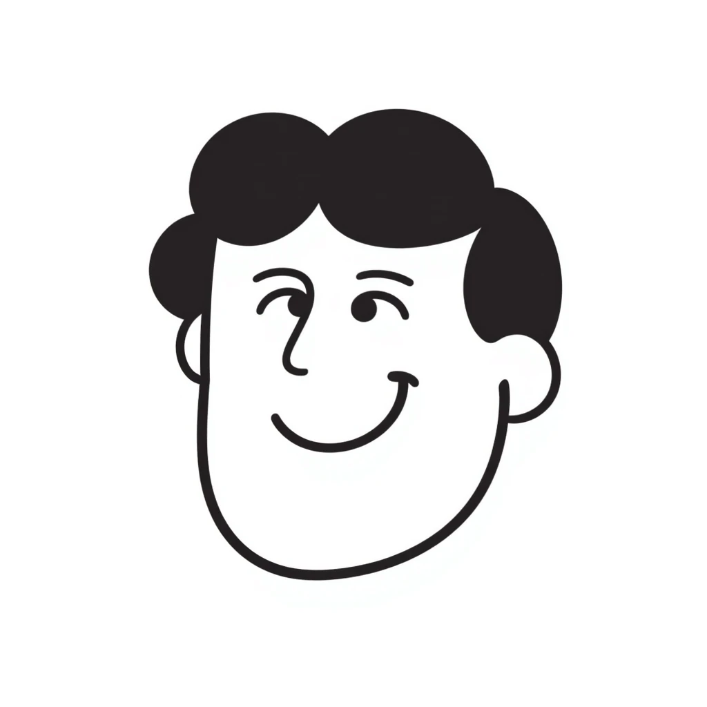 hand-drawn CRM contact card with a big smile emoji