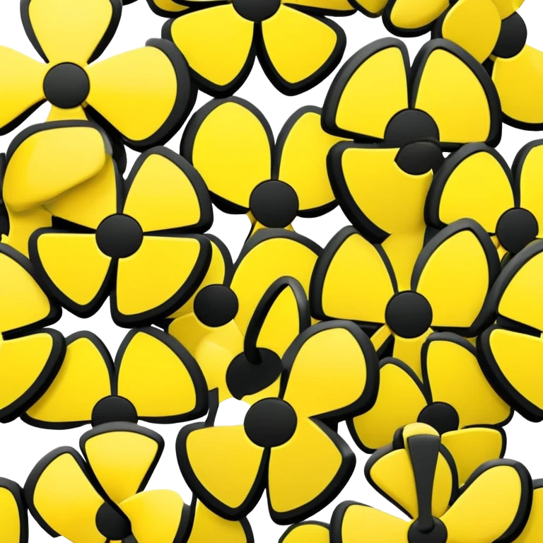 Standard yellow and black trefoil radioactive hazard warning symbol emoji