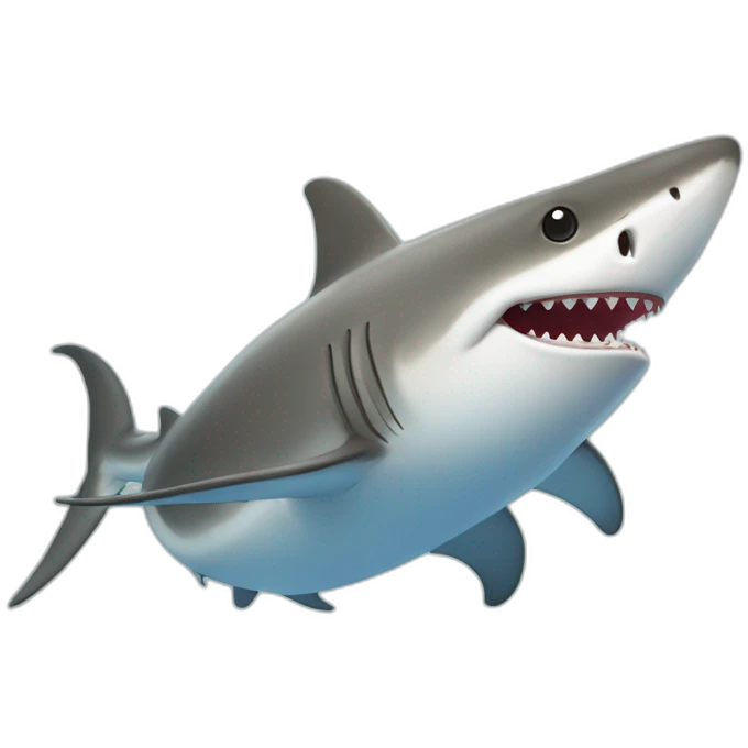Oiseaux sur un requin emoji