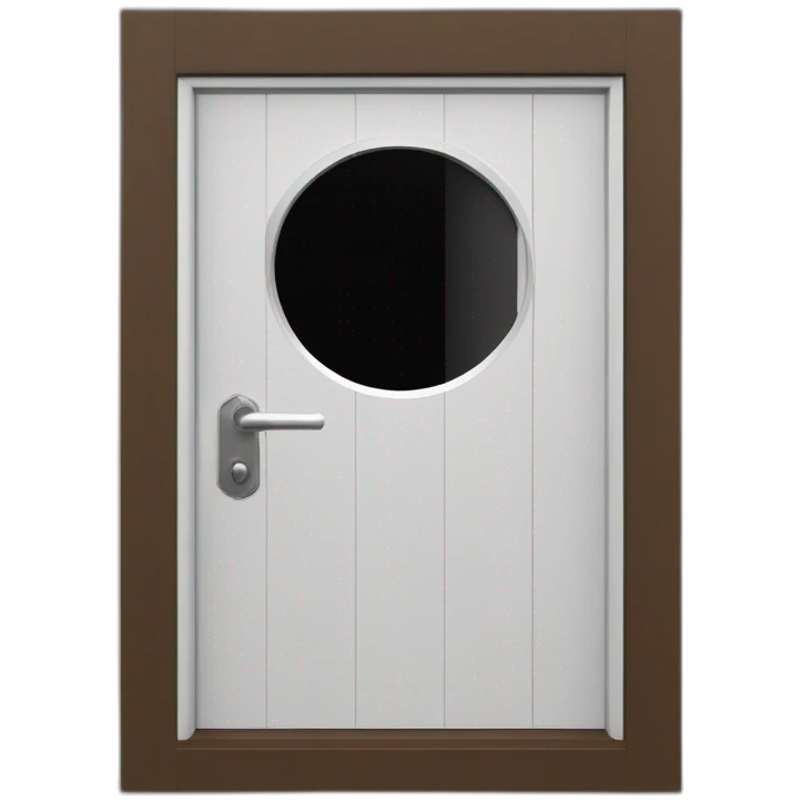 Large windowless rectangular matte black door white th pk ocular handle and a vertical BCD sight Adjace emoji