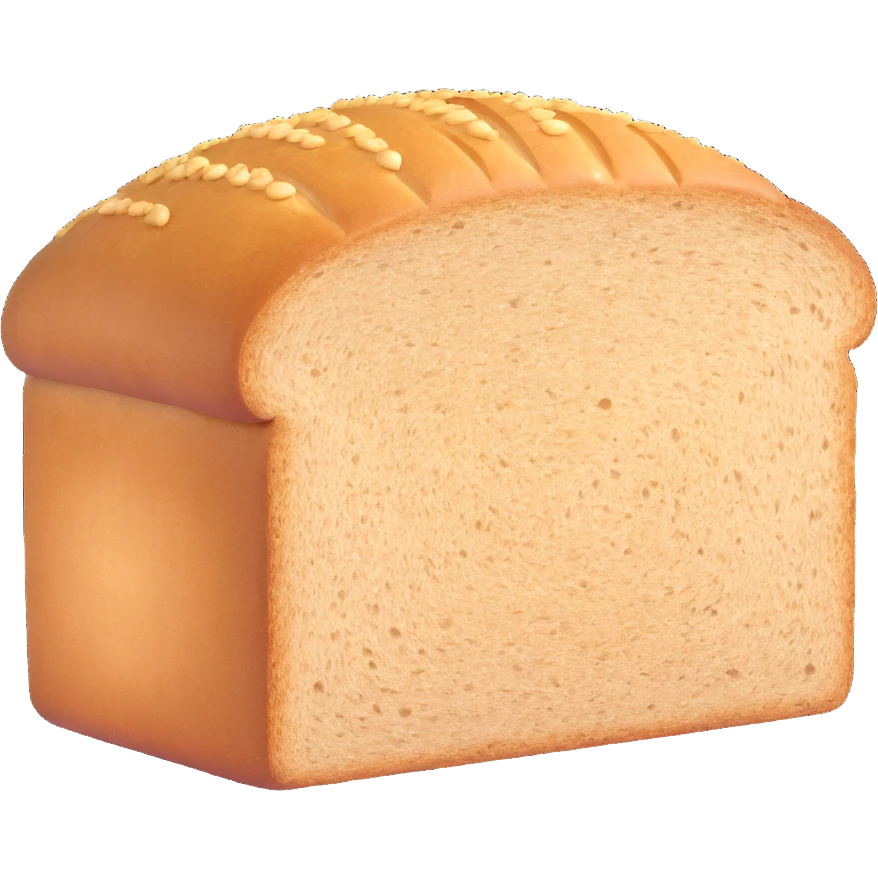 3D render of whole loaf of whole wheat bread with quinoa and rice, golden crust, rustic appearance emoji