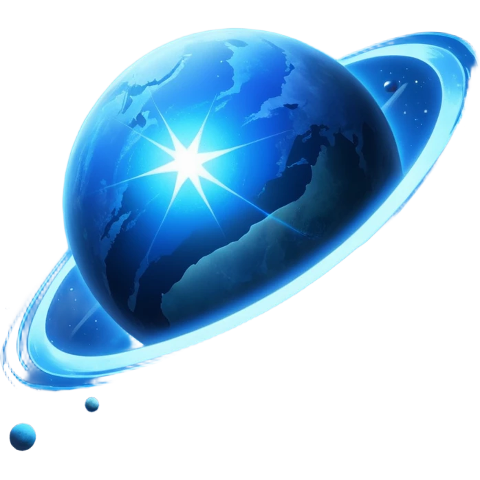 The image is a sci-fi poster with glowing blue text that reads “STAR BLAST.” A bright blue planet or star glows at the bottom, giving the design a futuristic, space-themed look. emoji