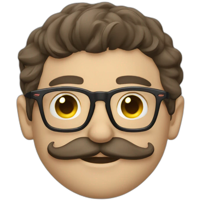 hombre joven 22 años, bigote fino y lentes oakley emoji