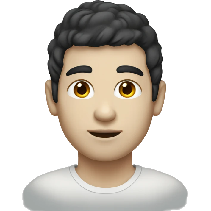 white skin and dark hair emoji