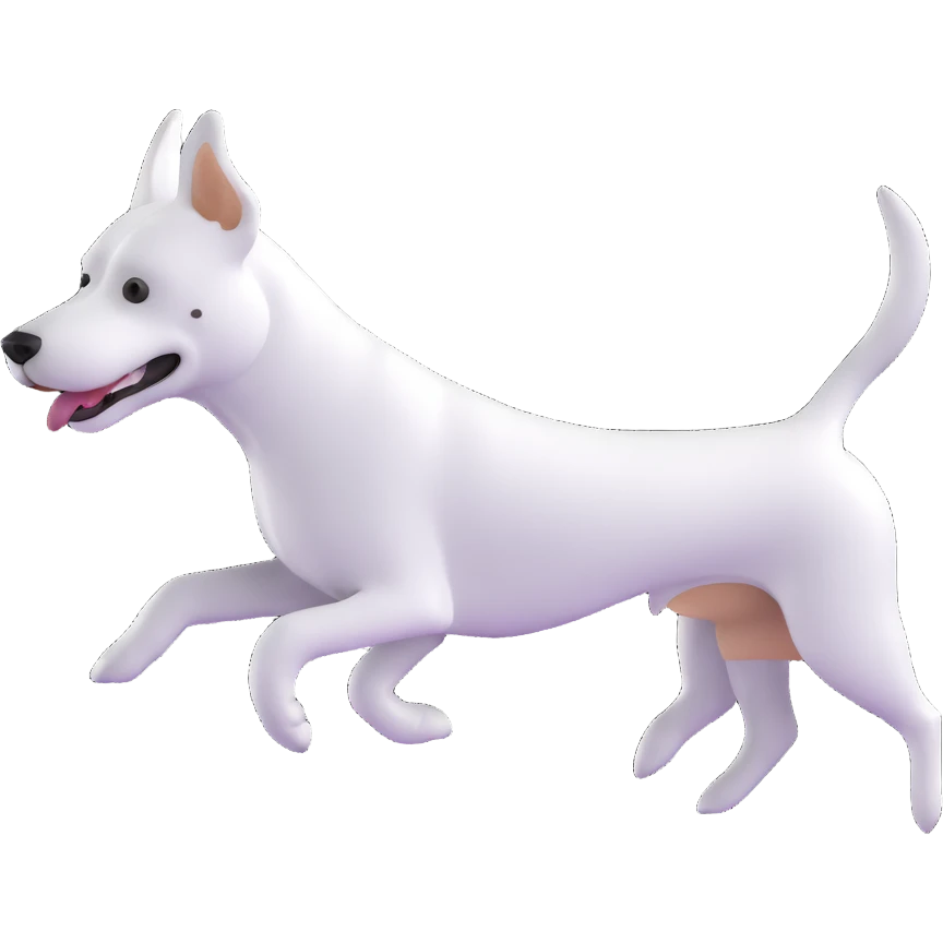 fast running black and white dog emoji