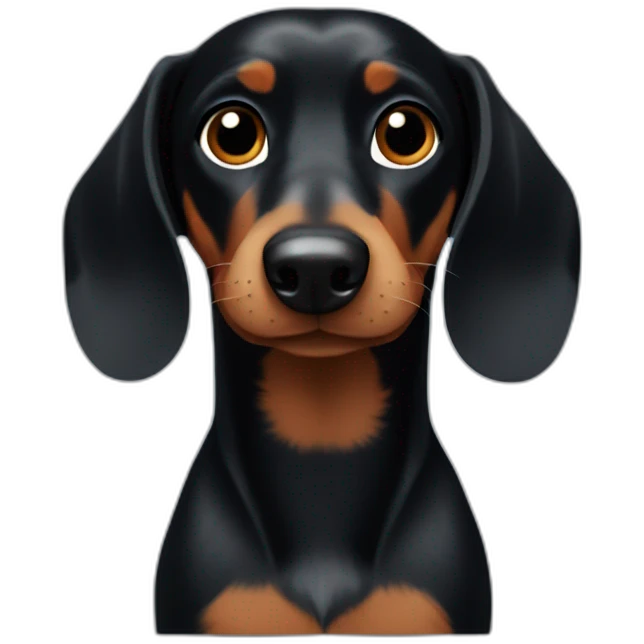 Black dachshund say let's goooo emoji