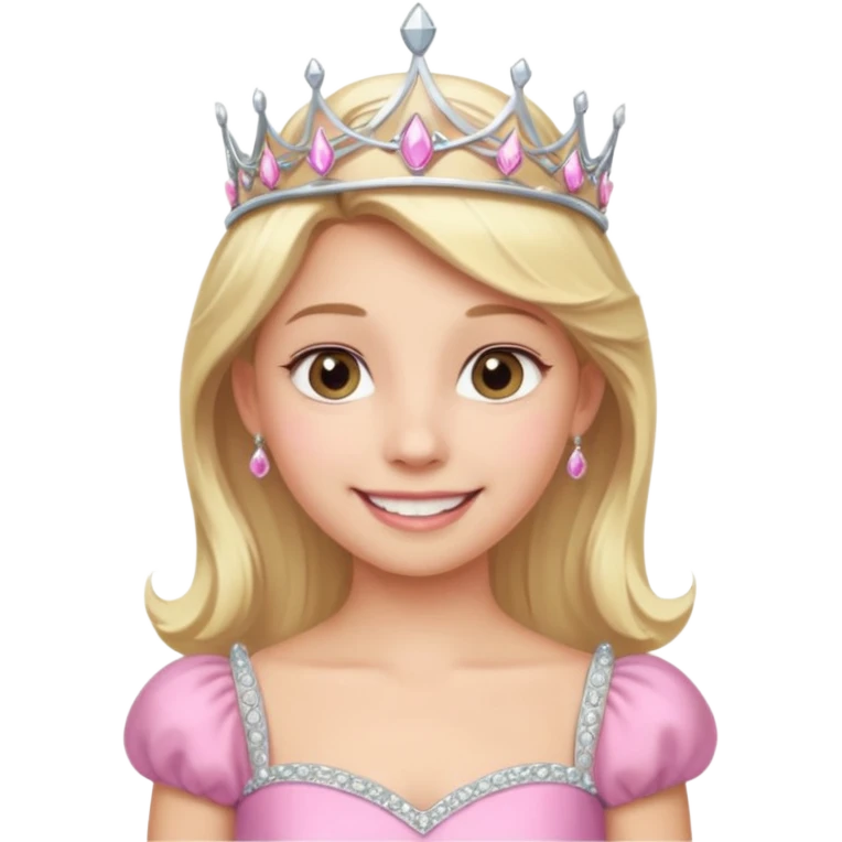 фея с блондинистыми волосами и серебряной диадемой, розовым платьем emoji