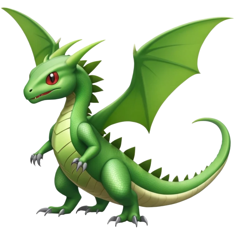 Flygon-Larvitar-Fraxure-hybrid-creature, (full body) emoji