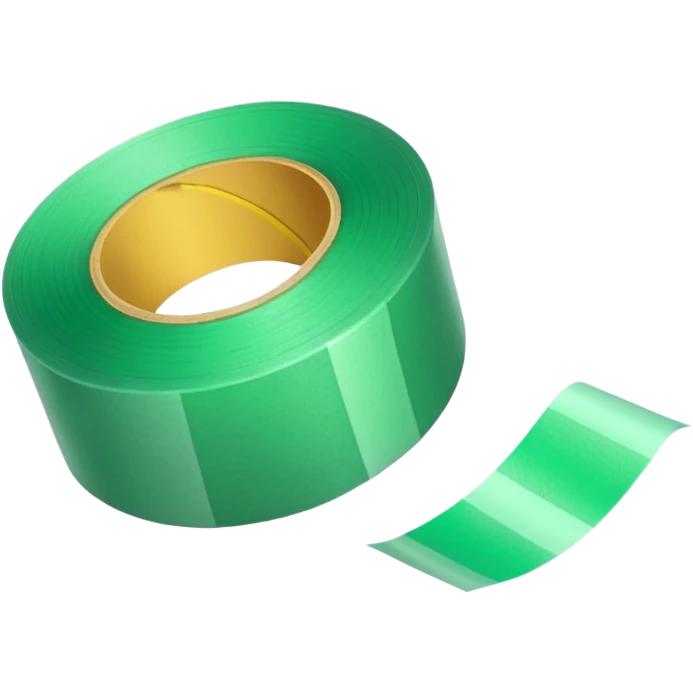 make light Green wide tape rolling on the floor emoji