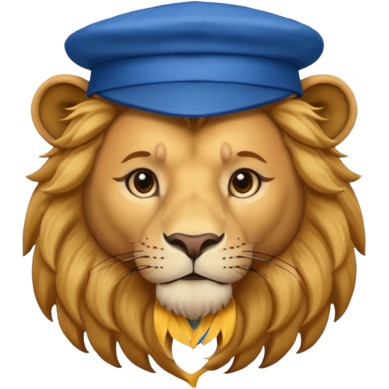 lion with blue hat and shirt emoji