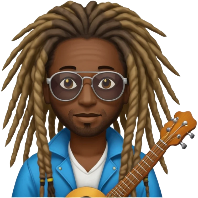 Musician with dreadlocks and sunglasses emoji