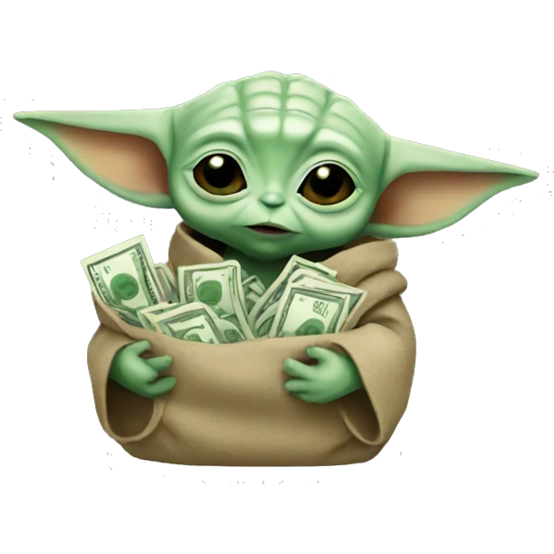 baby yoda holding money emoji