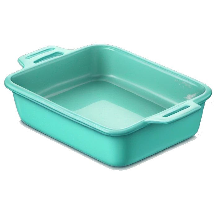 Realistic isolated flat tiffany blue baking pan . emoji