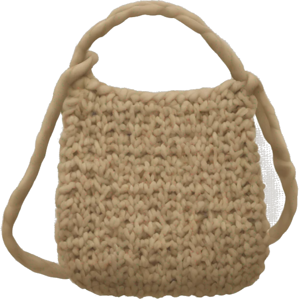 Beige knitted sling bag emoji
