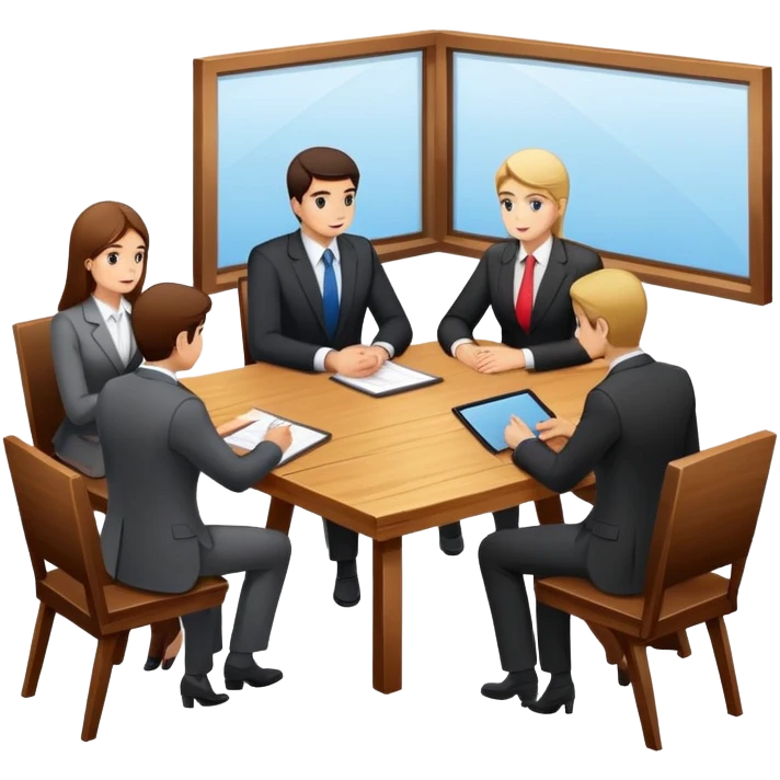 executive committee sitting at a table emoji