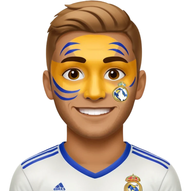football supporter, paint logo real mdrid in face emoji