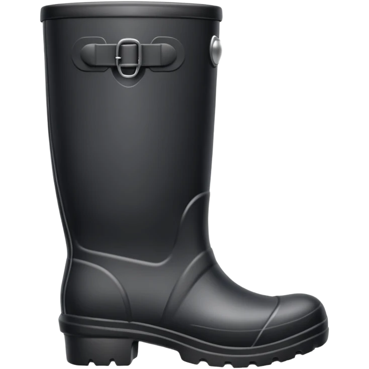 Plain Black Gumboot emoji