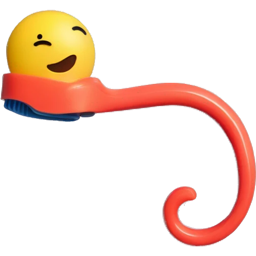 a  single plastic colorful Velcro Curler emoji