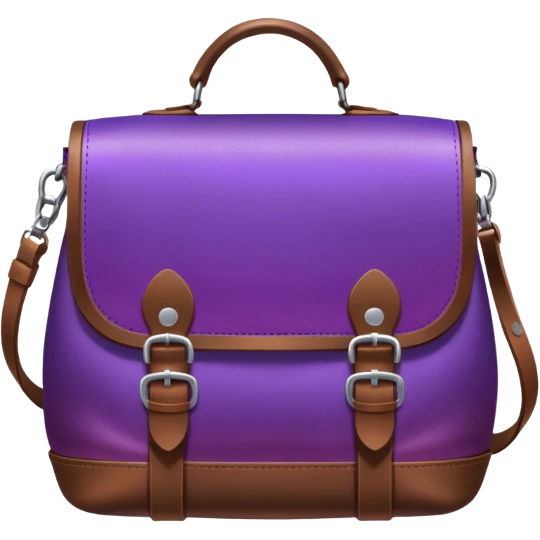 Purple Gradient coins  inside a brown leather bag emoji