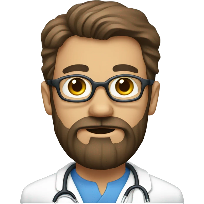 Logo, Man with beard, strong in doctor's clothes emoji