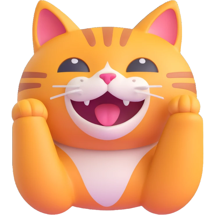 friendly cat, 3D emoji style emoji