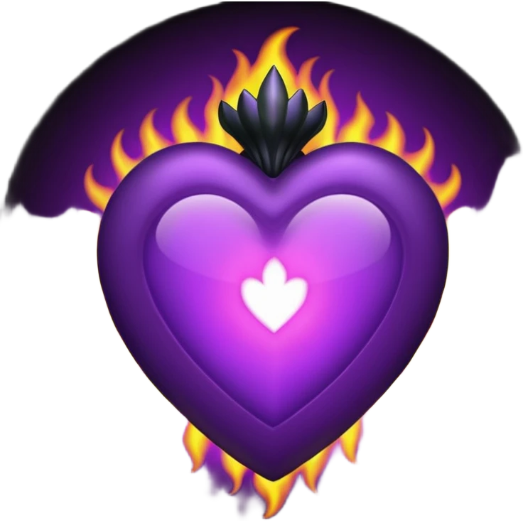 purple heart burns in black fire emoji
