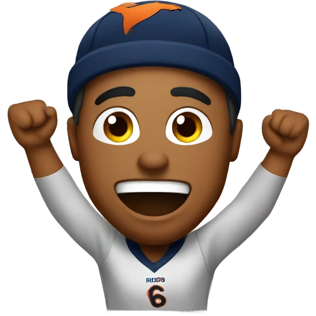 Broncos fan cheering  emoji