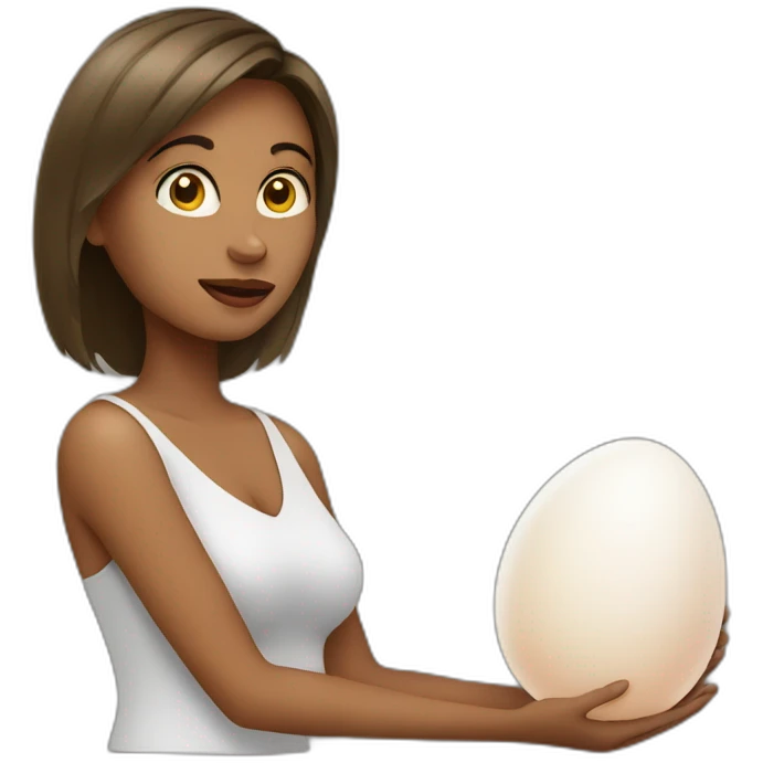 Women with a egg emoji