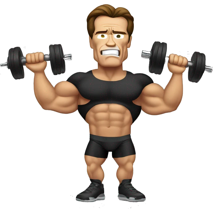 arnold schwarzenegger with dumbbell emoji