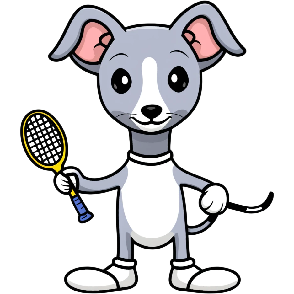 Italian greyhound tennis  emoji