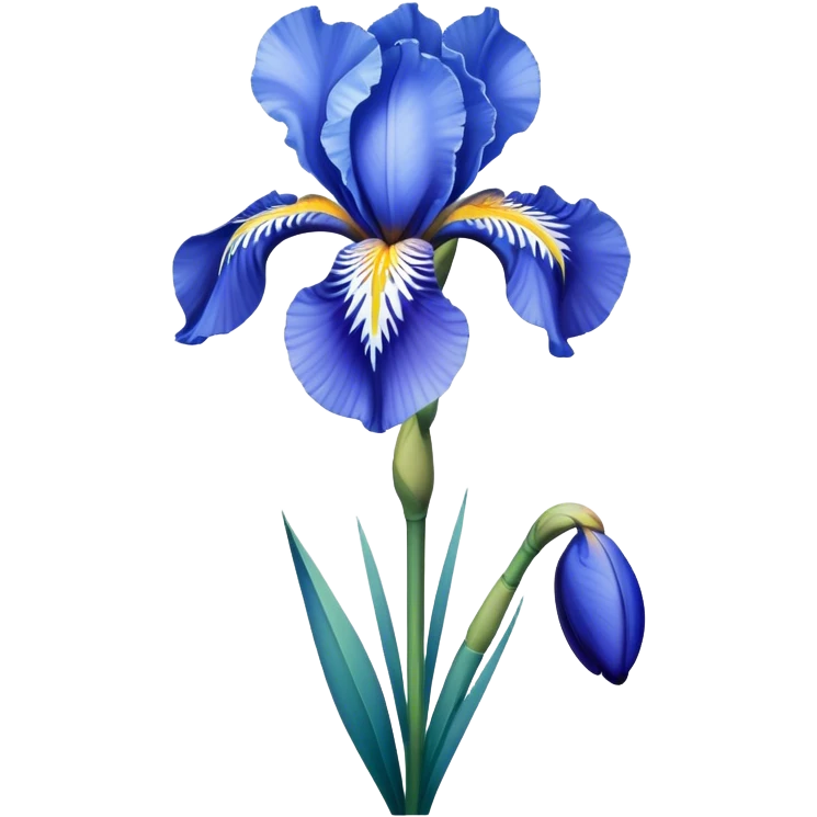 single Sky Blue Iris, straight stem emoji