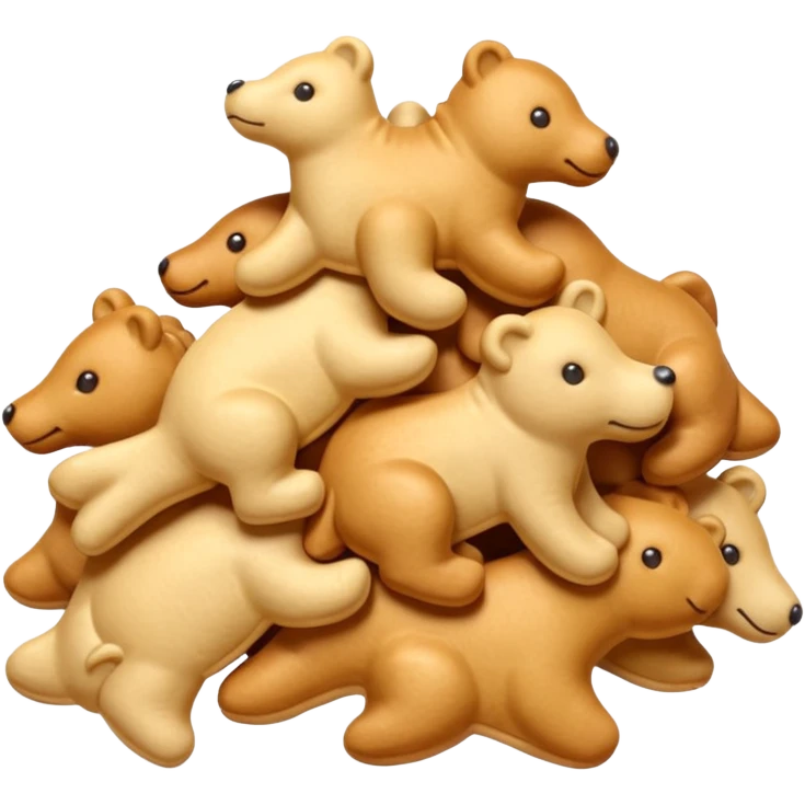 a small pile of animal crackers, simple, clear emoji