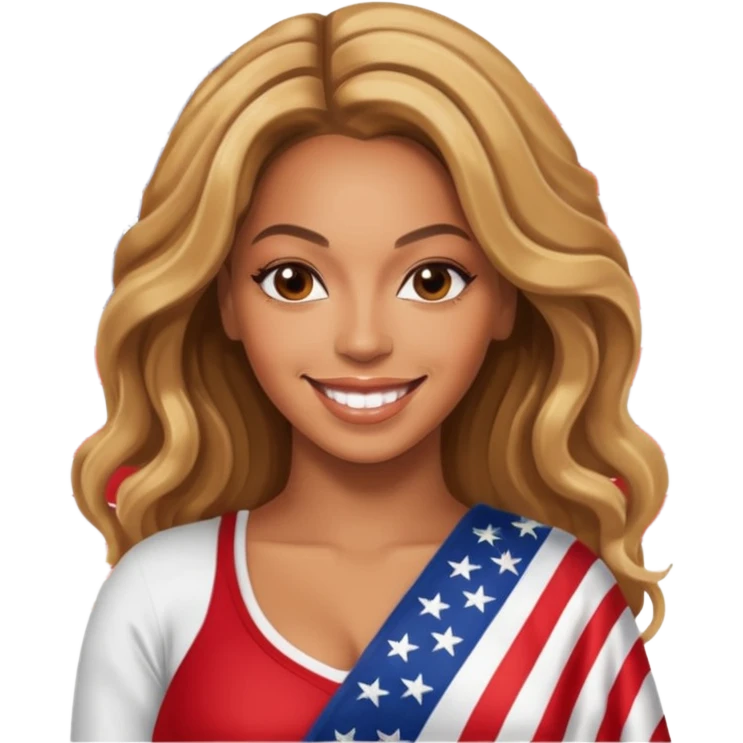 Beyonce with american flag emoji