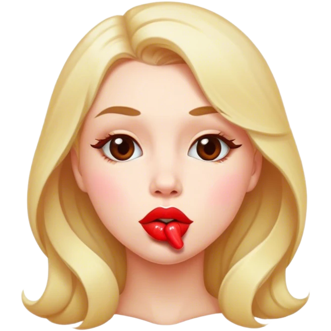A girl with a kiss emoji