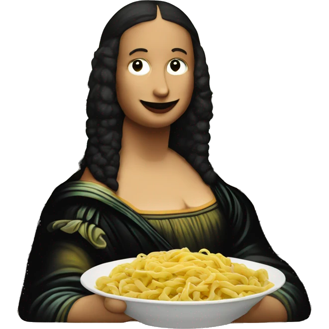Mona Lisa eating pasta  emoji