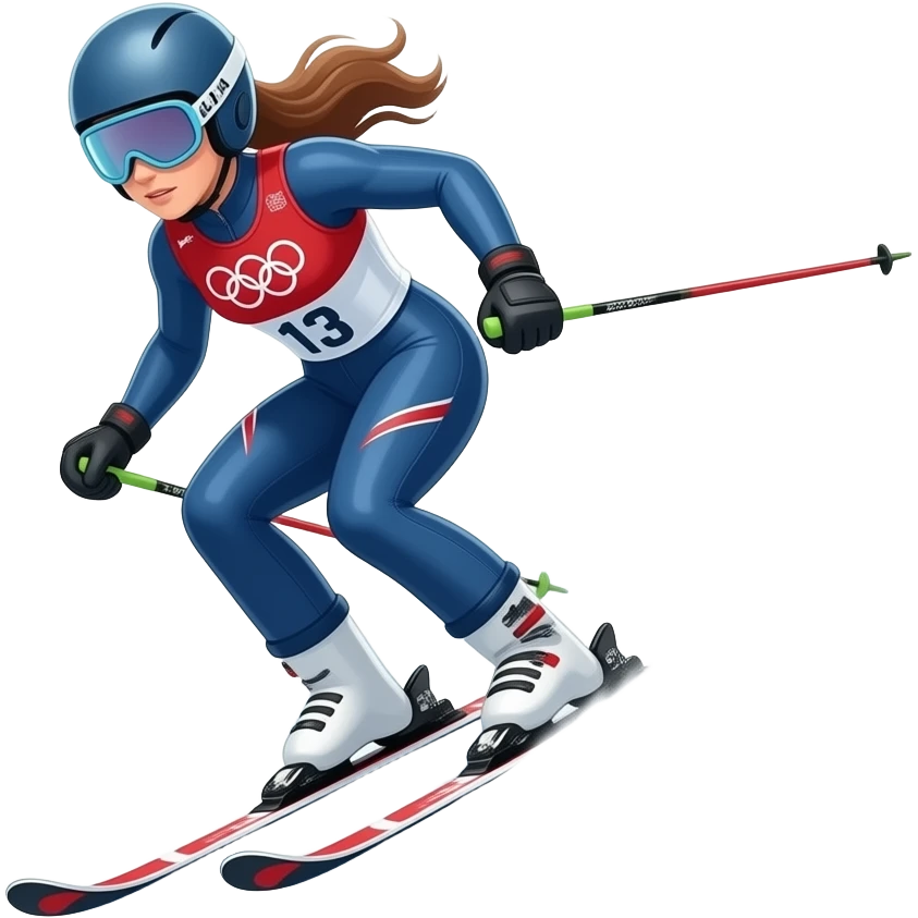 USA Olympic Skier skiing female emoji