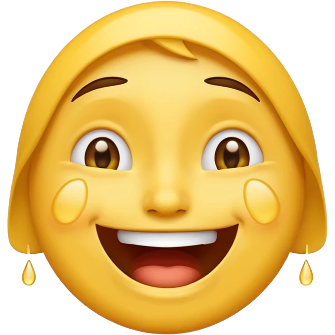 face with tears of joy, laughing expression, classic emoji style emoji