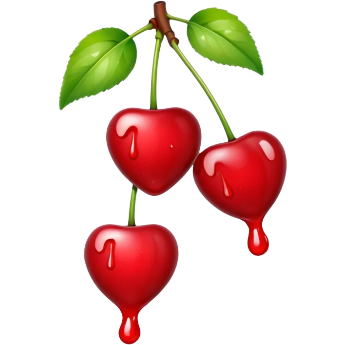 Cherries dripping white paint emoji