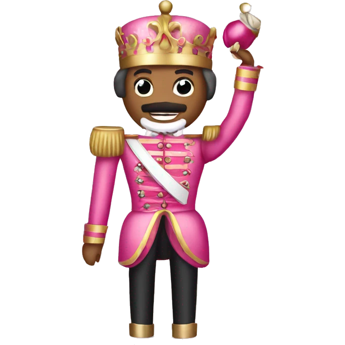 A pink nutcracker emoji