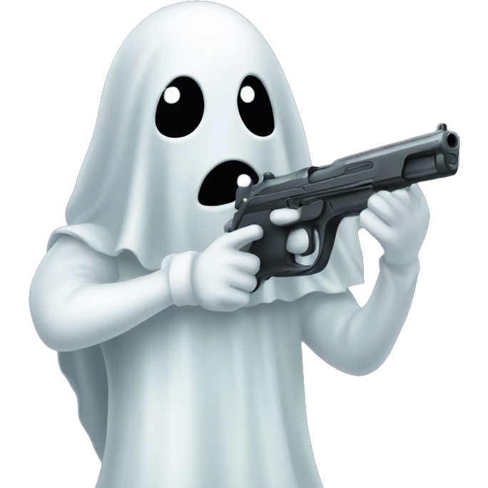 Ghost holding gun emoji