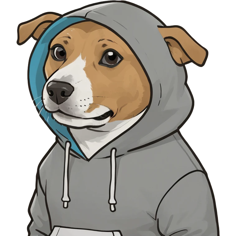 Dog wearing a hoodie emoji