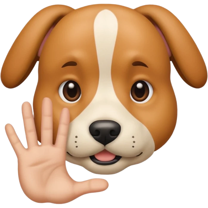 A hand making a dog face emoji