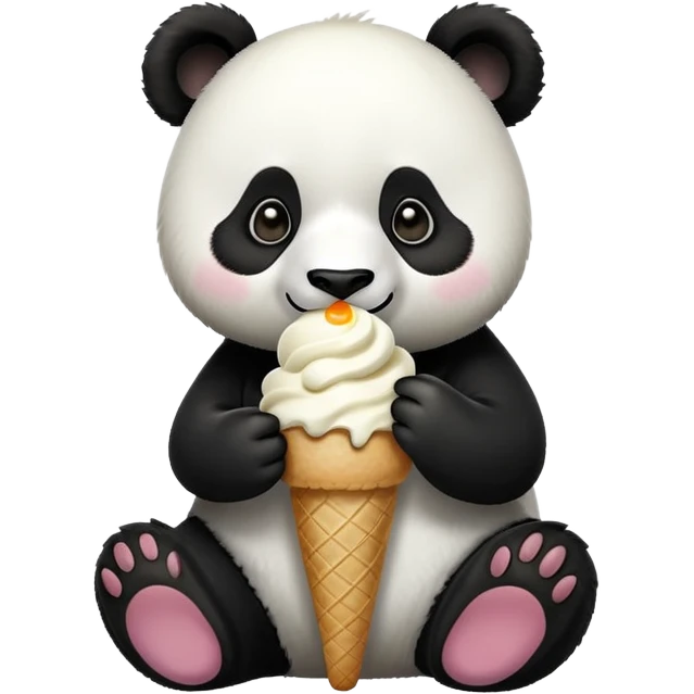 Panda eating ice cream emoji