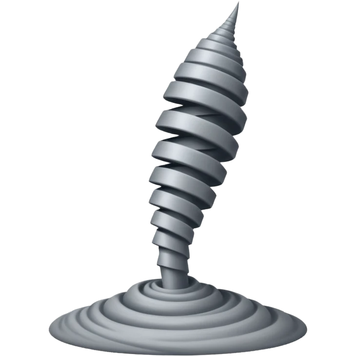 A slender grey tornado spiraling upward from the ground emoji