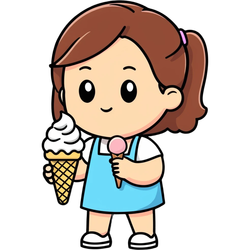 girl holding ice cream emoji