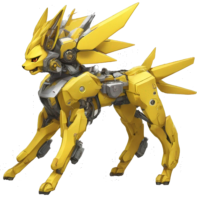 Futuristic mechanical Jolteon-mecha full body emoji