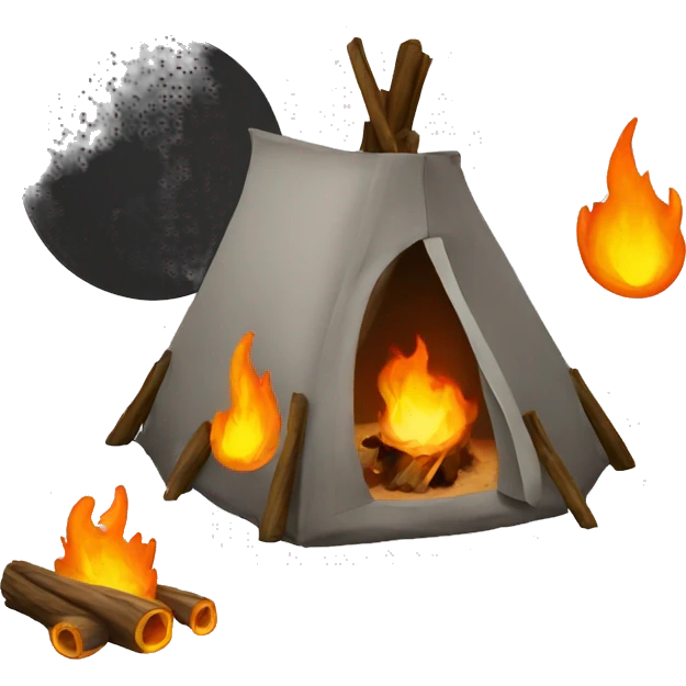 Campfire on the moon emoji