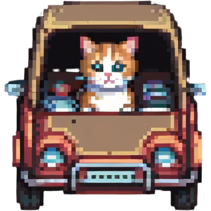 cat sitting in a small car emoji